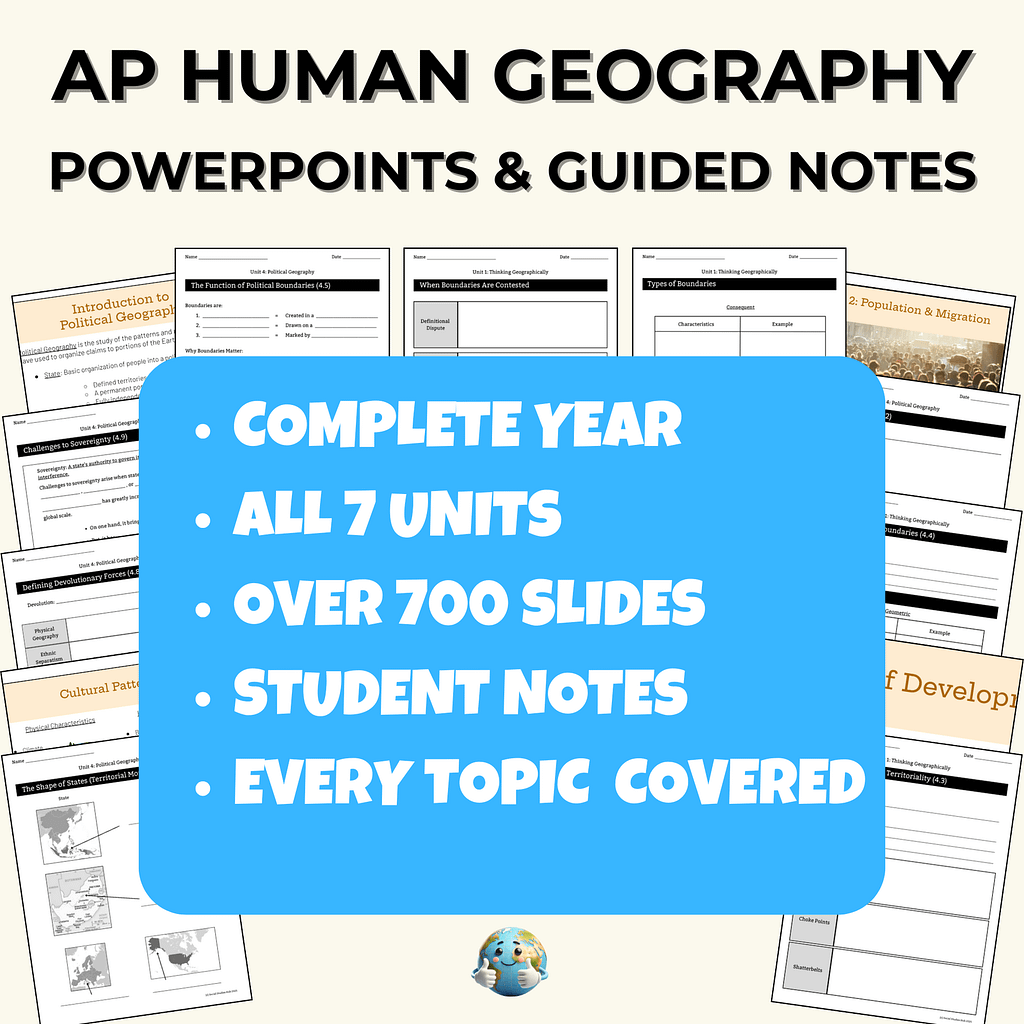 AP Human Geography Powerpoints and Guided Student Notes Bundle