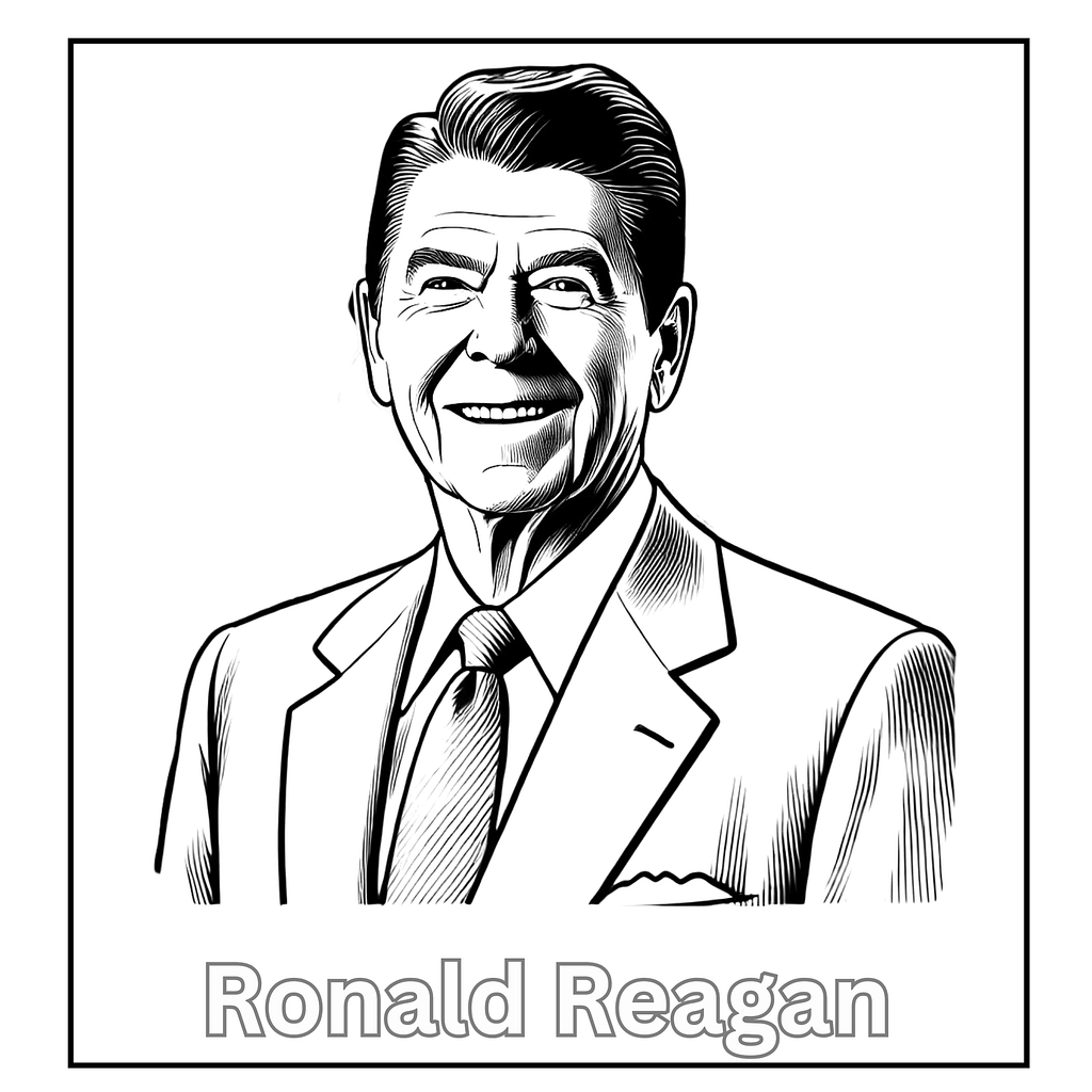 ronald reagan coloring sheet