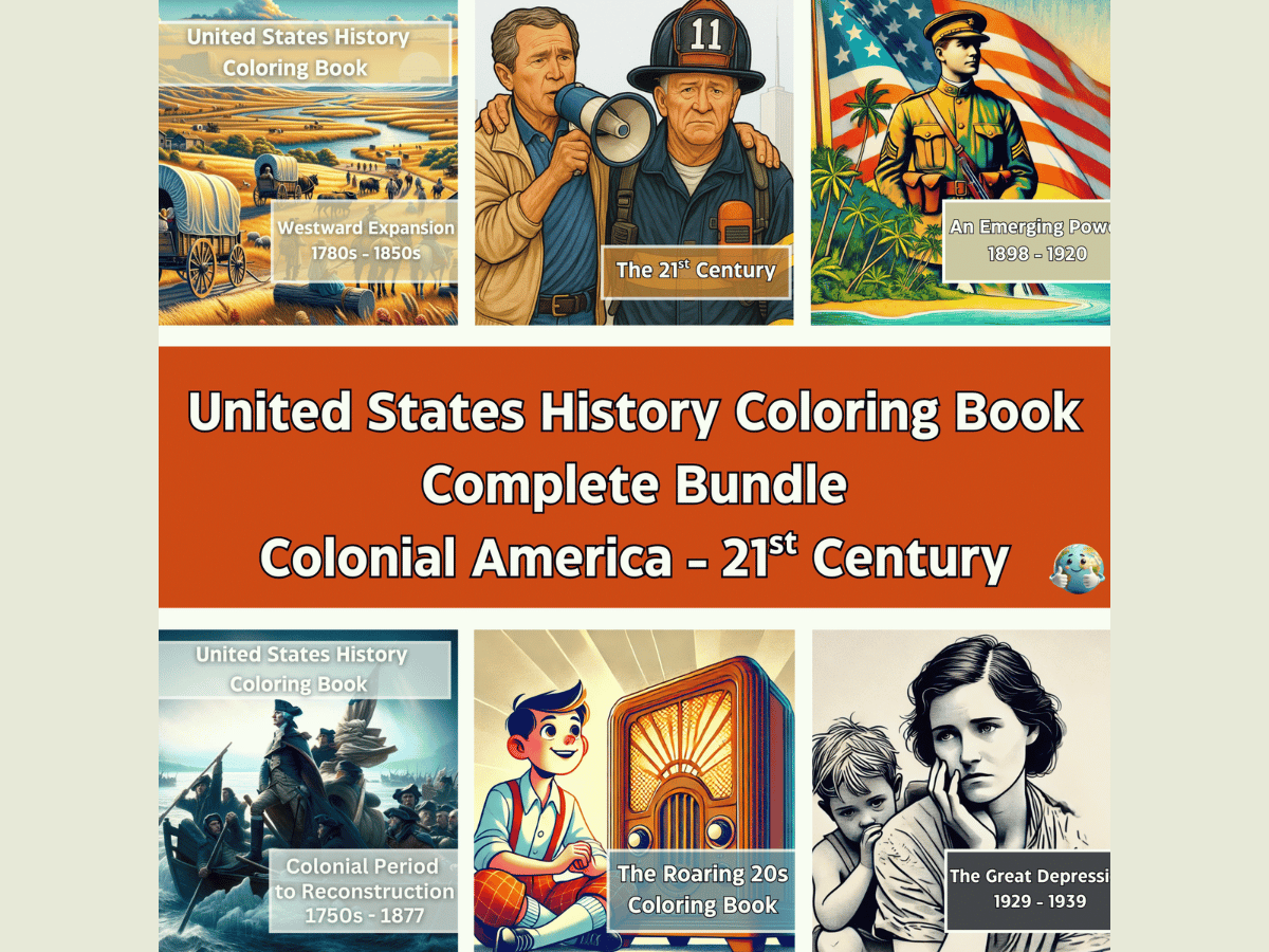 US History Coloring Pages Complete Bundle