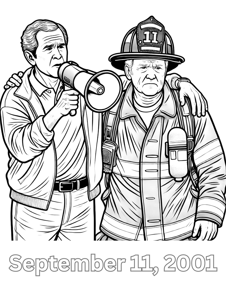 President George W. Bush addressing first responders at Ground Zero after 9/11