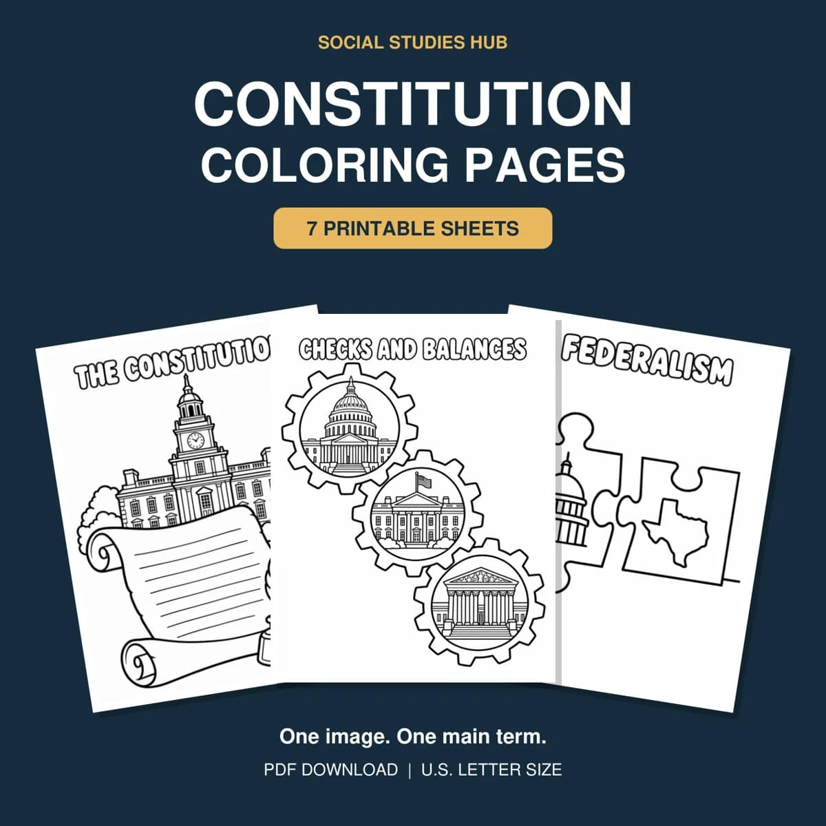 Cover of the free Constitution coloring packet.